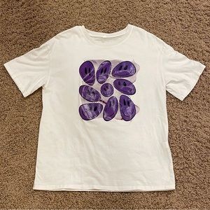 Oversized Smiley Face Graphic Tee